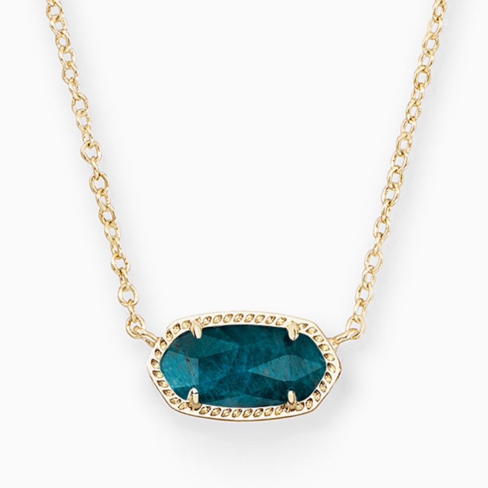 New! Kendra Scott Elisa Gold Pendant Necklace-Aqua